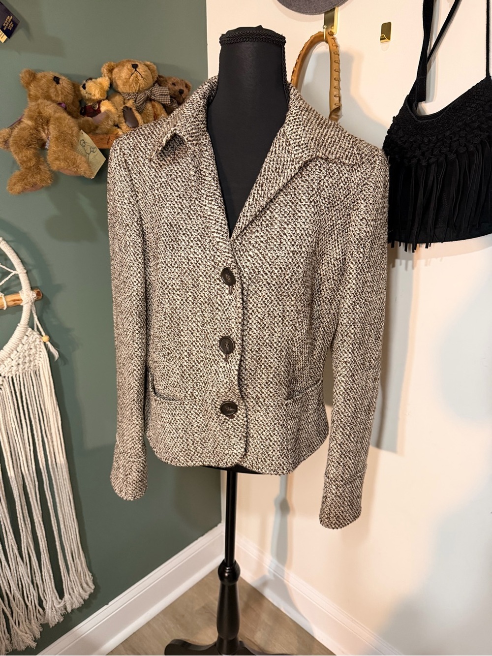 Vintage Talbots Wool Blend Blazer Preppy Academia Jacket Size 10
